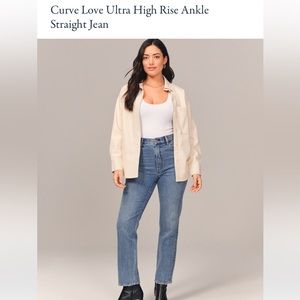 Abercrombie Curve Love Ultra High Rise Straight Ankle Jean